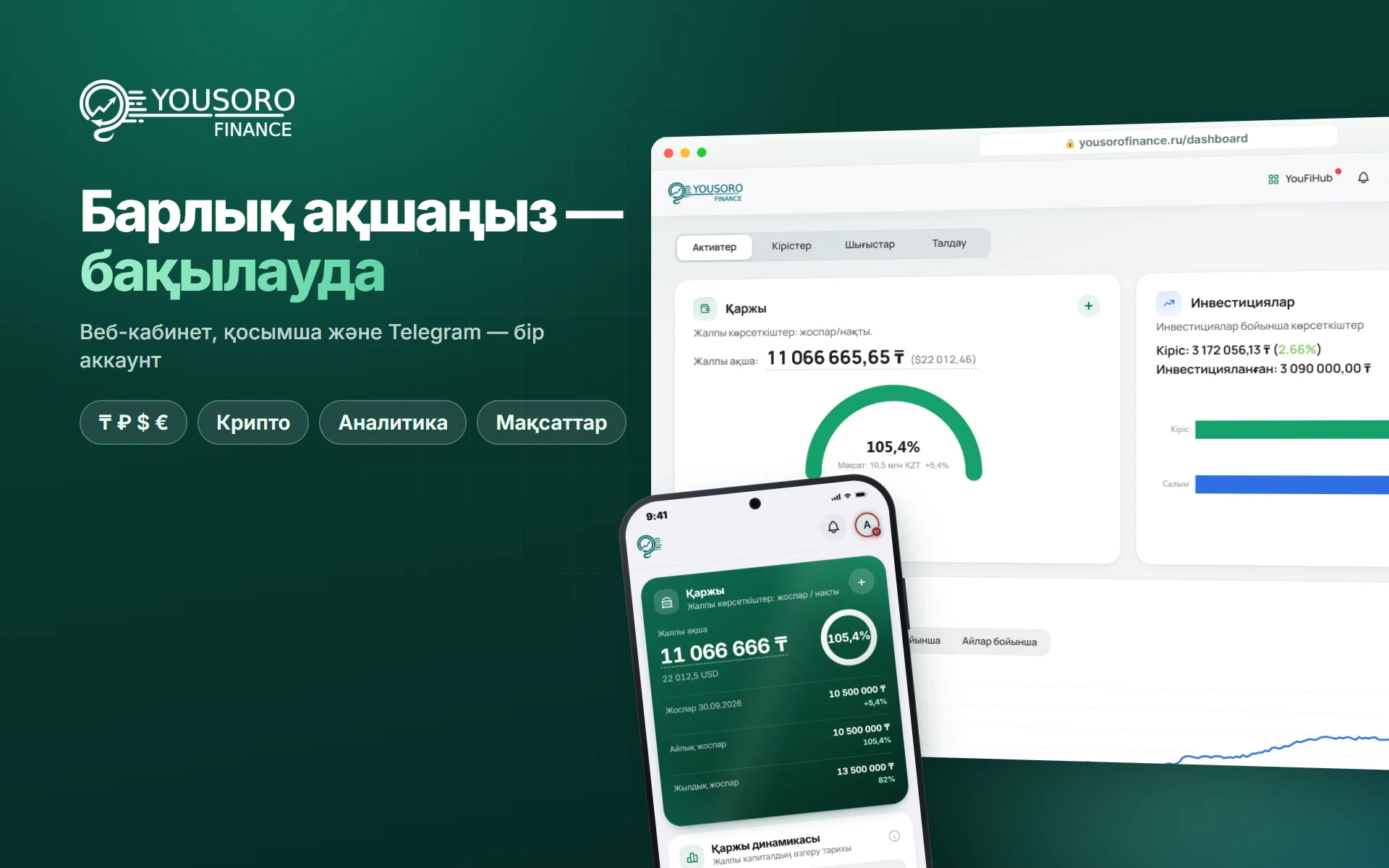 YousoroFinance — Компьютерге, 1 скриншот